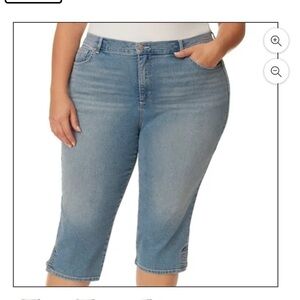 BloomChic Plus Size 2XL Light Wash Slit Hem Pull On Jegging Jeans us18